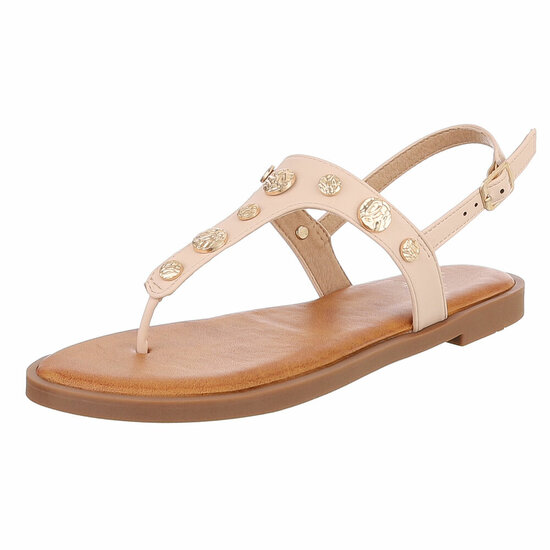 Beige lage teensandaal Orella