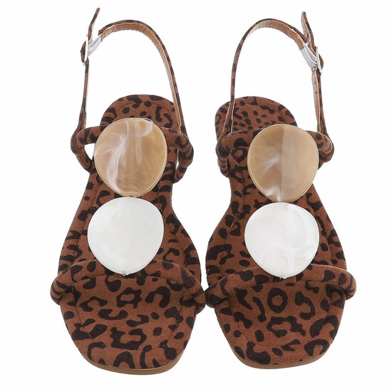 Leopard lage sandaal Shelly