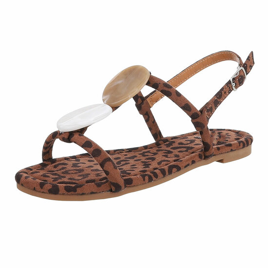Leopard lage sandaal Shelly