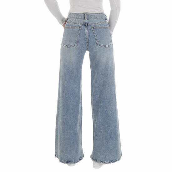 Pantalon blue clair jeans à la mode pour les femmes avec des jambes très larges