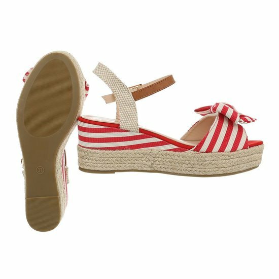 Zomerse rode wedge sandaal Manon.