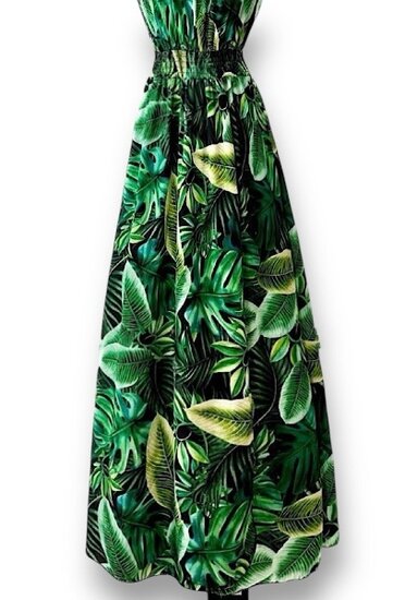 Robe maxi-sans manches chic en verte