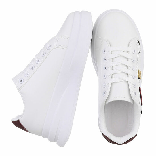  Lage witte-bordeaux sneaker Hilde