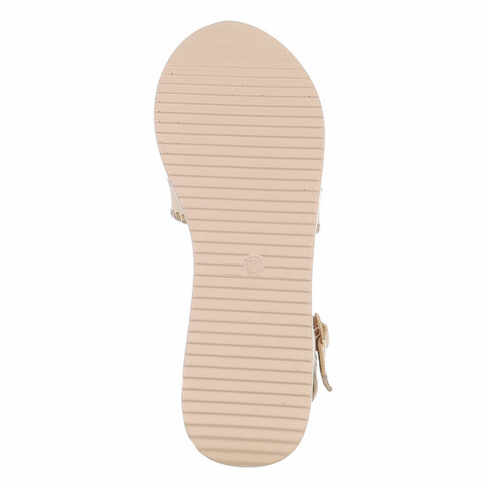 Beige sandaal met sleehak Roya