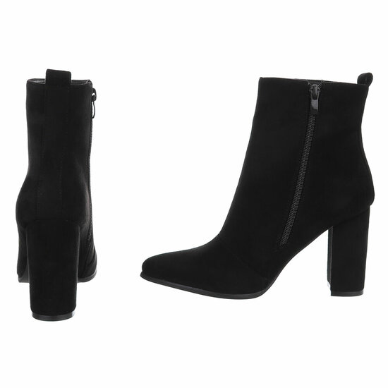 Zwart suede enkellaarsje Eleni