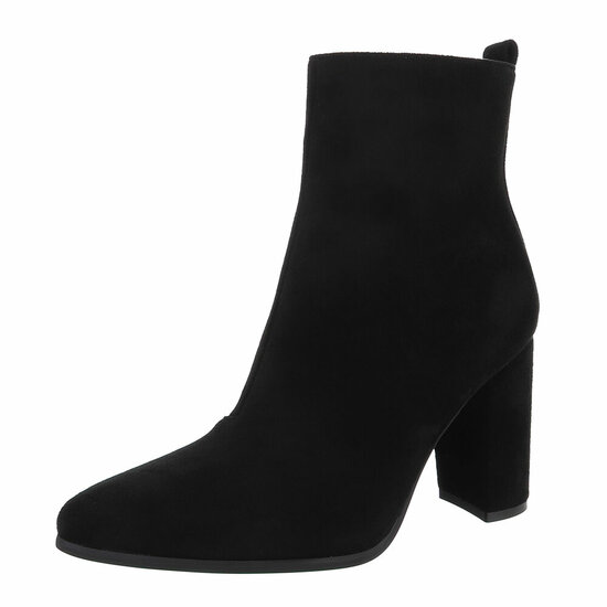 Zwart suede enkellaarsje Eleni