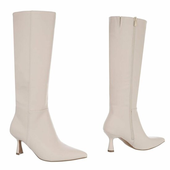 Hoge beige laars Clarissa