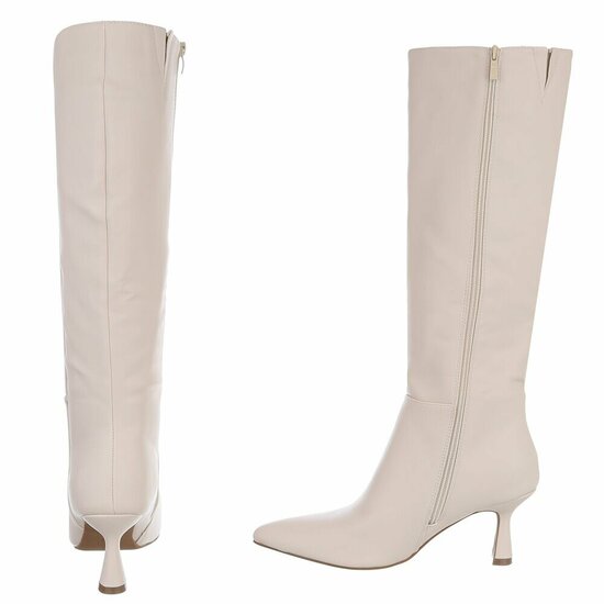 Hoge beige laars Clarissa