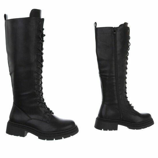 Zwarte hoge veterboot Marja