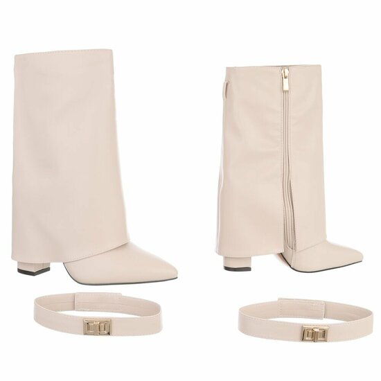 Beige laars met omslag Binti