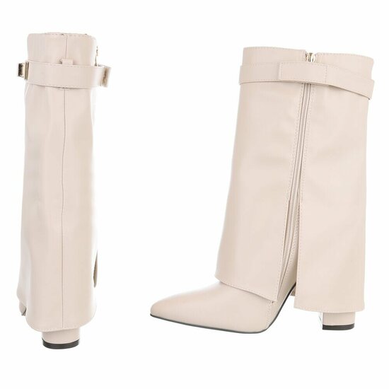 Beige laars met omslag Binti