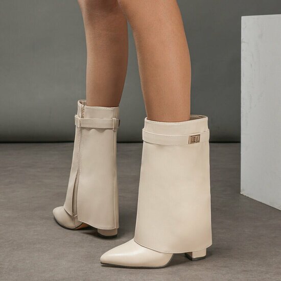 Beige laars met omslag Binti