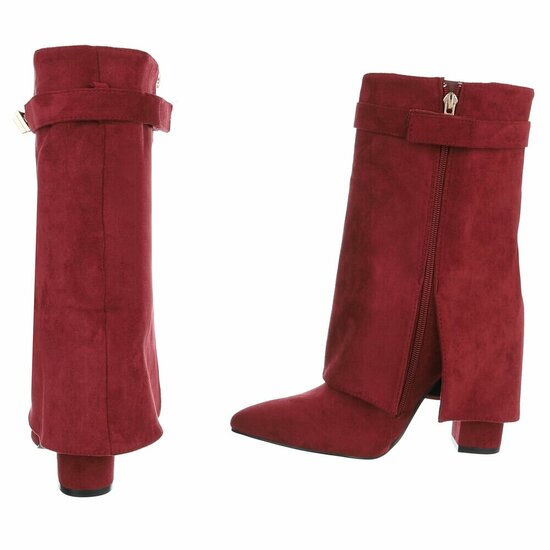 Bordeaux suede laars met omslag Binti