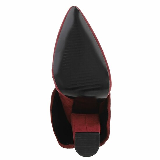 Bordeaux suede laars met omslag Binti