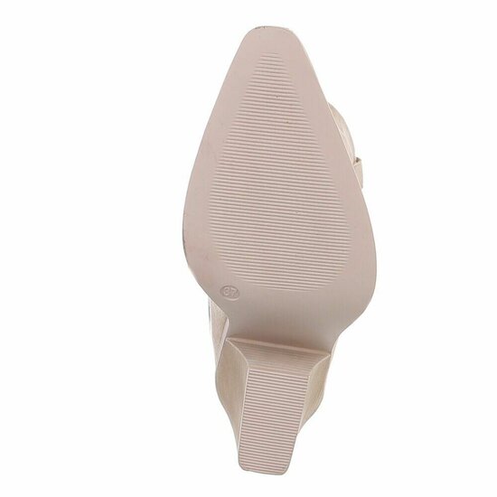 Half hoge beige daimen western-biker laars Lara
