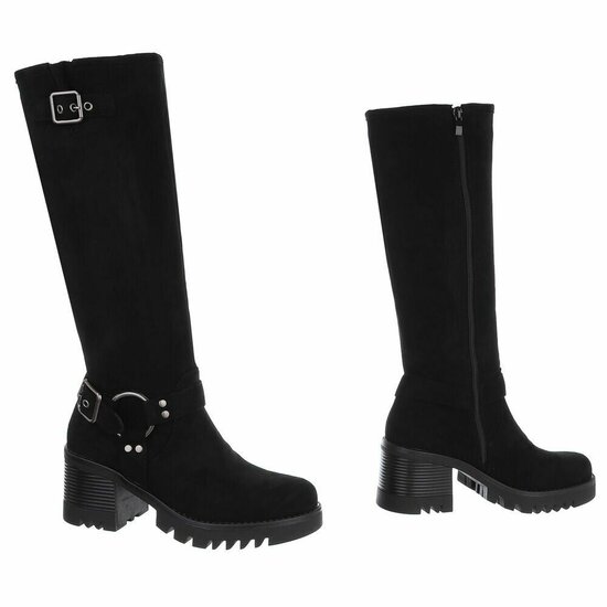 Zwarte hoge suede laars Carsu