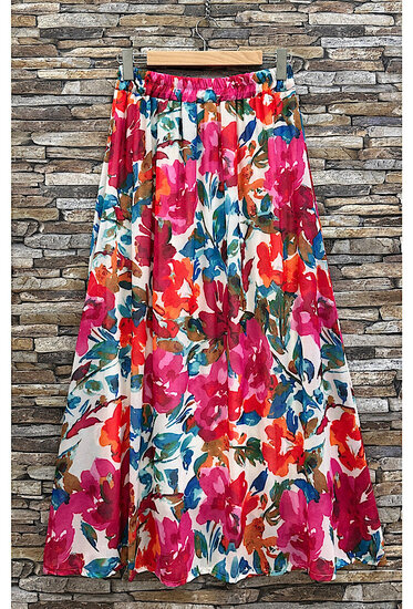 Fuchsia-blauwe 3-4 de bloemen rok