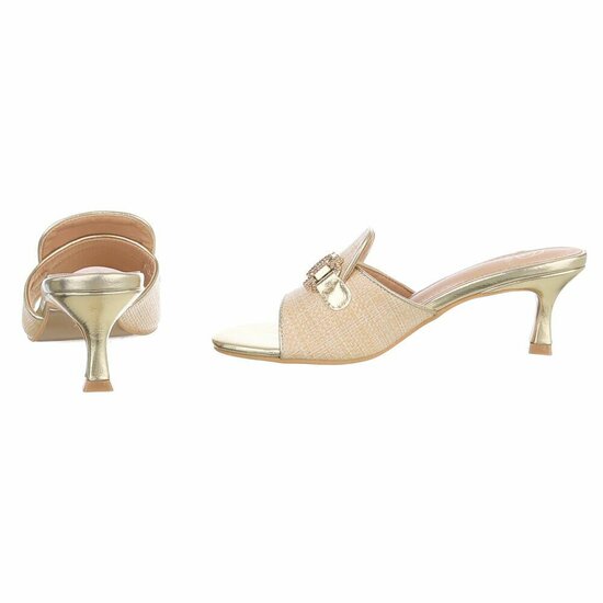 Beige-gouden mule Carina