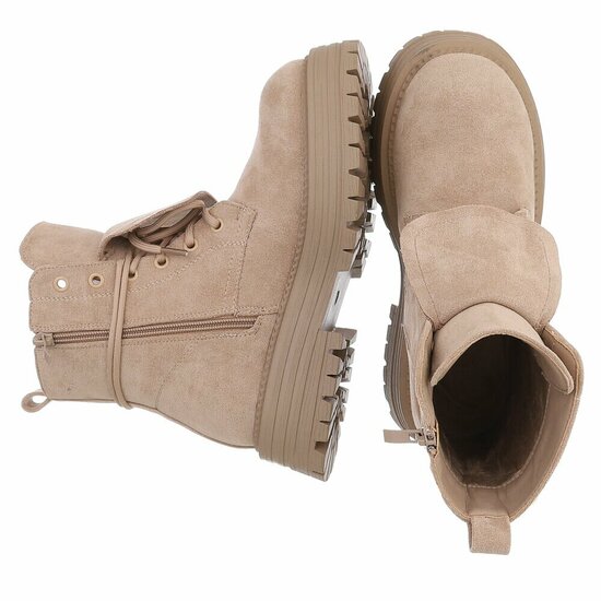 Bottes en daim beige Gilda