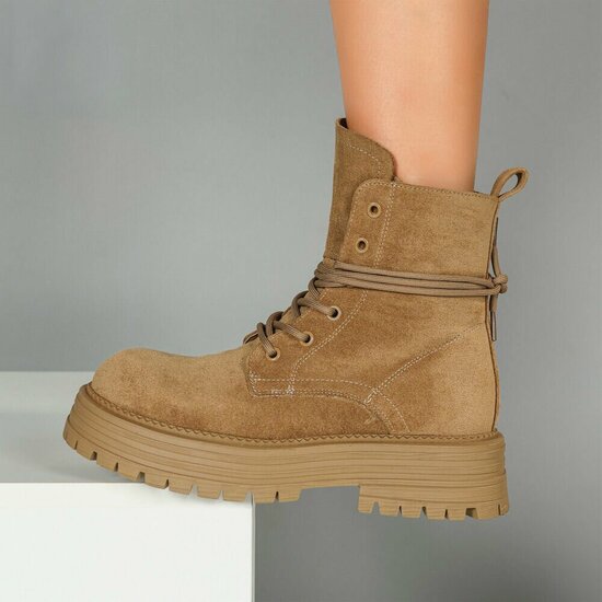 Bottes en daim brun kaki Gilda