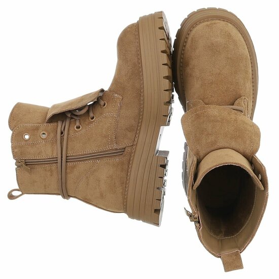 Bottes en daim brun kaki Gilda