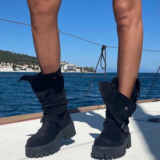 Bottes noires en daim Funda