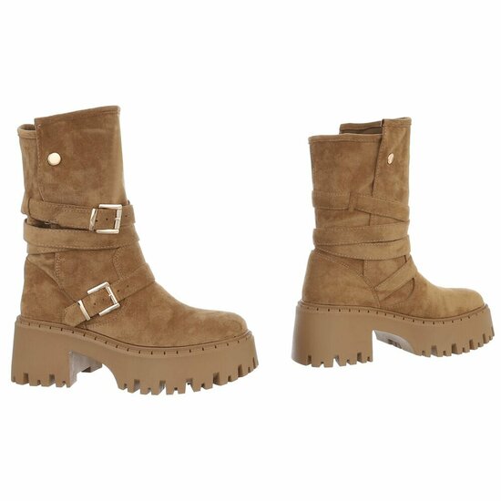 Bottes brunes kaki en daim Funda