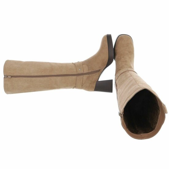 Kaki bruine suede hoge laars Aliki