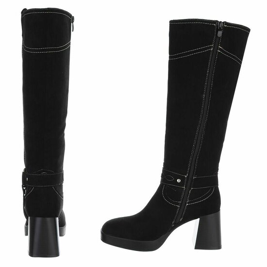 Zwarte suede hoge laars Aliki