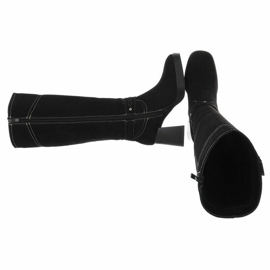Zwarte suede hoge laars Aliki