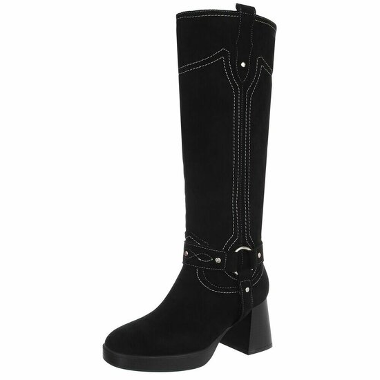 Zwarte suede hoge laars Aliki
