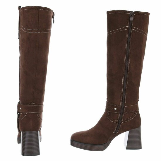 Bruine suede hoge laars Aliki
