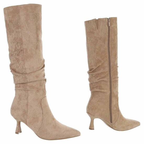Bottes hautes noires en daim Clarissa