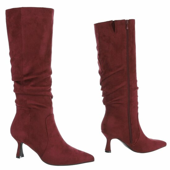 Bottes hautes bordeaux en daim Clarissa