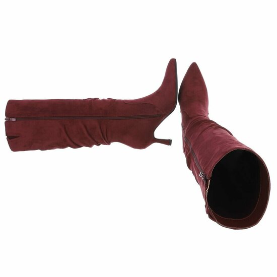 Bottes hautes bordeaux en daim Clarissa