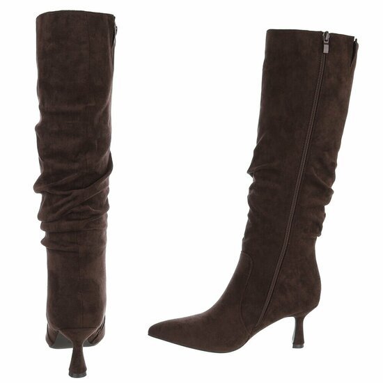 Bottes hautes bordeaux en daim Clarissa SOLD OUT