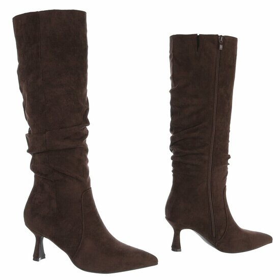 Bottes hautes bordeaux en daim Clarissa SOLD OUT