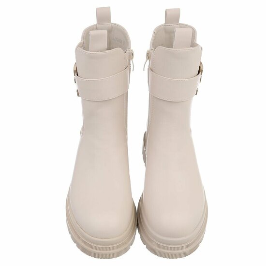 Beige enkellaarsje Chanaya