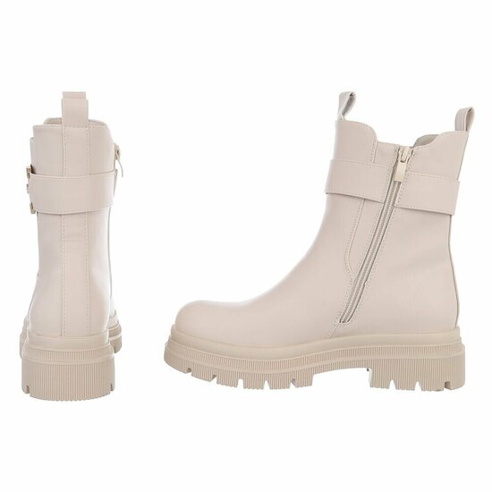 Beige enkellaarsje Chanaya