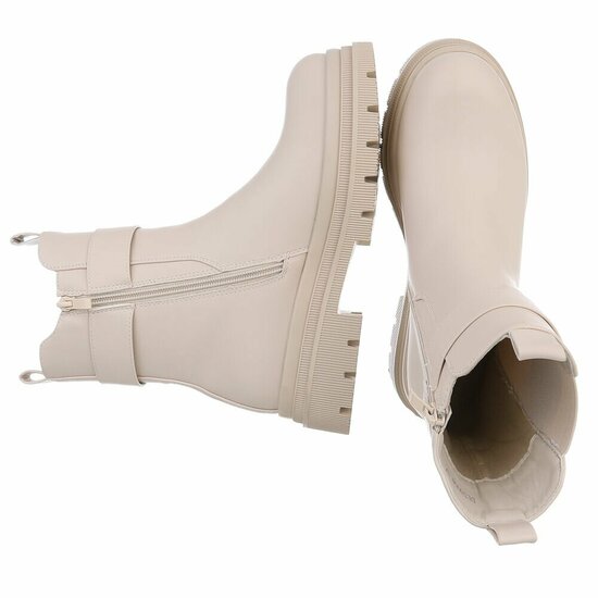 Beige enkellaarsje Chanaya