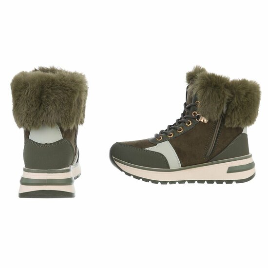Donker groene daimen winterboot Dietie