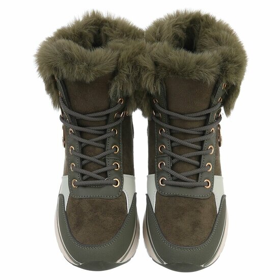 Donker groene daimen winterboot Dietie