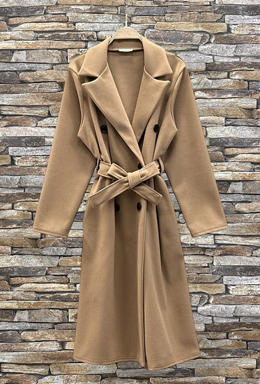 Elegante camel 3-4 jas in wolmix
