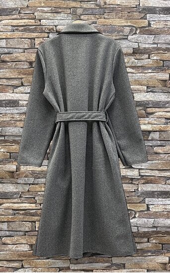 Elegante grijze 3-4 jas in wolmix