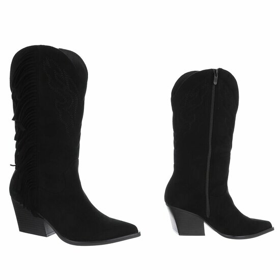 Bottes noires suèdes mi-hauts  Corina