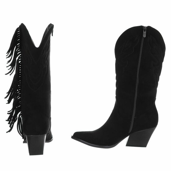 Bottes noires suèdes mi-hauts  Corina