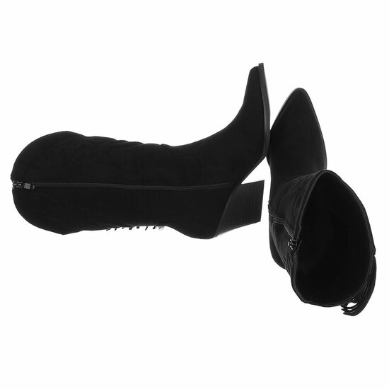 Bottes noires suèdes mi-hauts  Corina