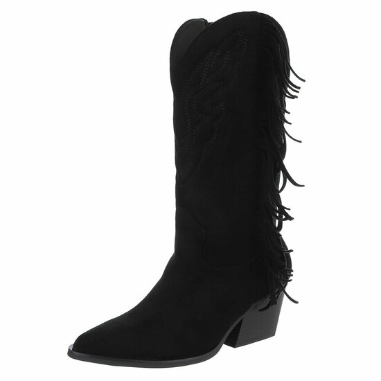 Bottes noires suèdes mi-hauts  Corina