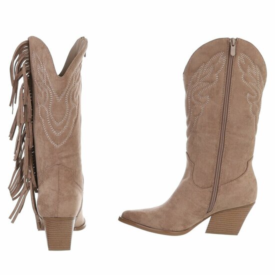 Bottes brunes kaki suèdes mi-hauts  Corina