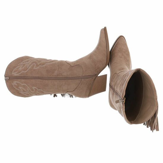 Bottes brunes kaki suèdes mi-hauts  Corina
